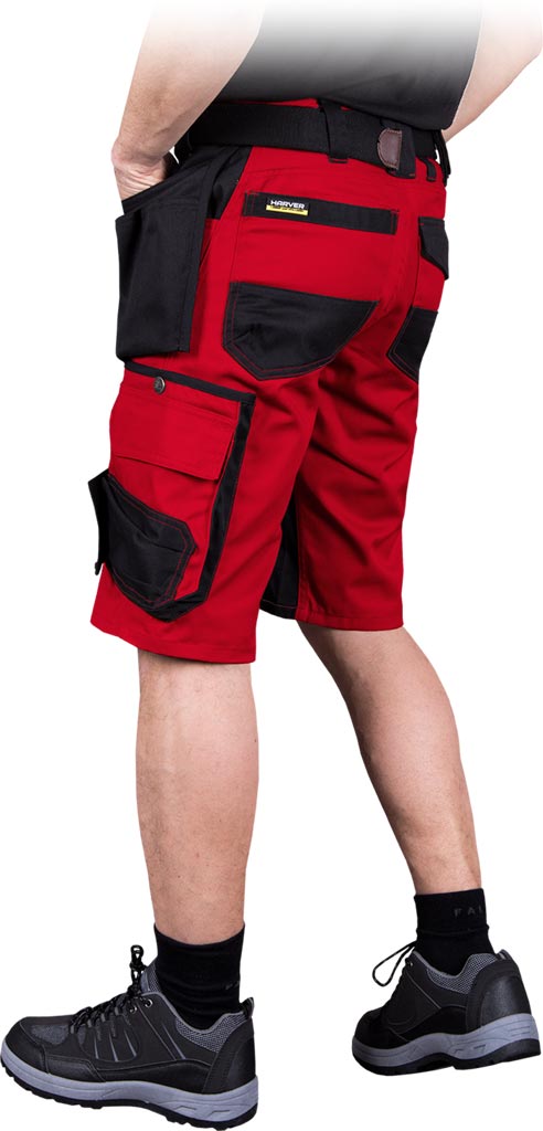 SPODNIE OCHRONNE DO PASA - KRÓTKIE LHOLLMAN HARVER-TS; CZERWONO-CZARNY