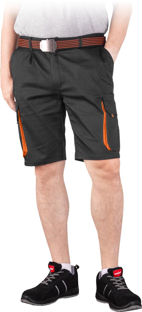 SPODNIE OCHRONNE DO PASA - KRÓTKIE REIS LAND-TS; CZARNO-POMARAŃCZOWY