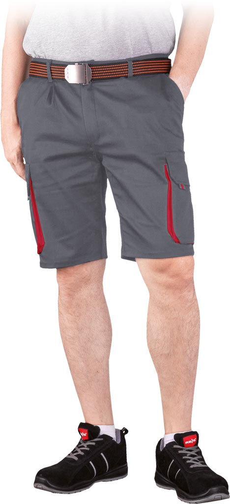 SPODNIE OCHRONNE DO PASA - KRÓTKIE REIS LAND-TS; SZARO-CZERWONY