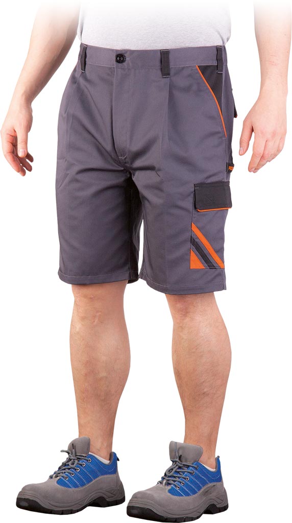 SPODNIE OCHRONNE DO PASA - KRÓTKIE REIS PRO-TS; STALOWO-CZARNO-POMARAŃCZOWY