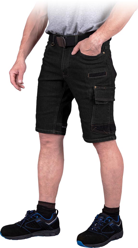 SPODNIE OCHRONNE DO PASA - KRÓTKIE REIS JEANS303-TS; CZARNY