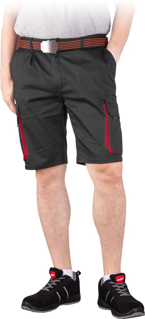 SPODNIE OCHRONNE DO PASA - KRÓTKIE REIS LAND-TS; CZARNO-CZERWONY