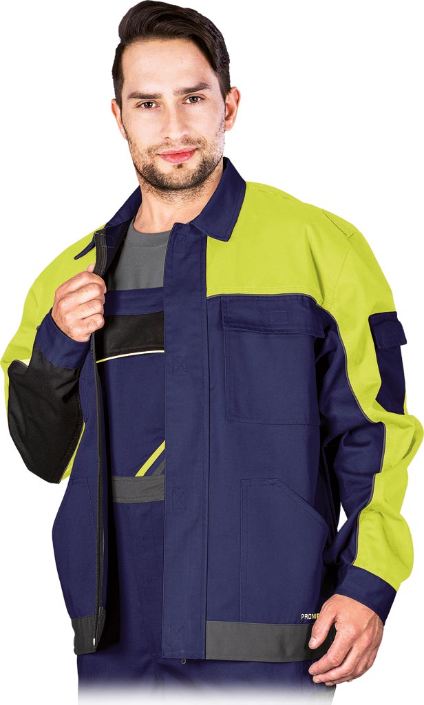 BLUZA OCHRONNA REIS PRO-J; GRANATOWO-ŻÓŁTO-SZARY (XXL)