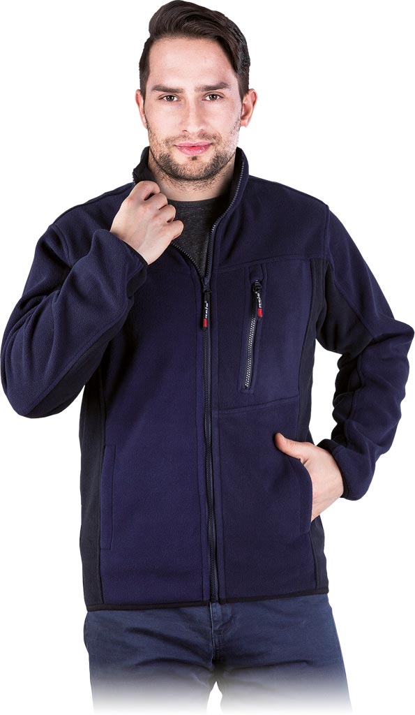 BLUZA Z POLARU OCHRONNA REIS POLAR-TWIN; GRANATOWO-CZARNY (M)