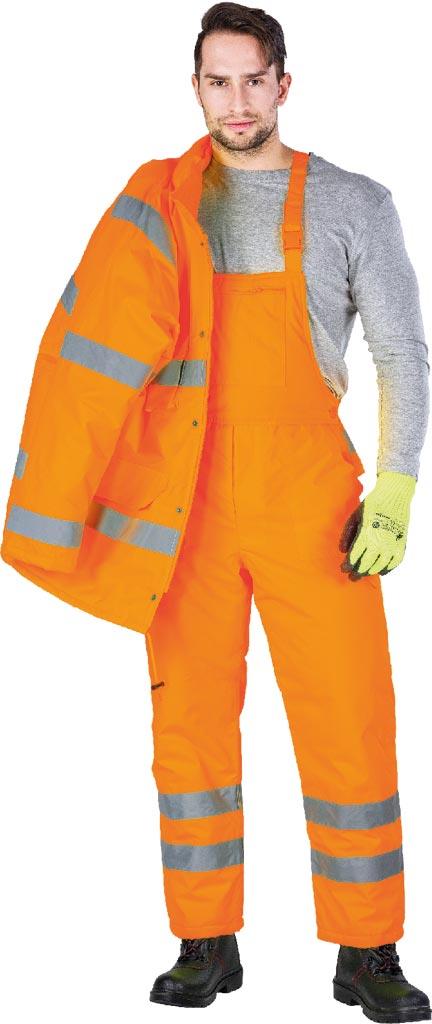 SPODNIE OCHRONNE OGRODNICZKI OCIEPLANE REIS S-VIS; POMARAŃCZOWY