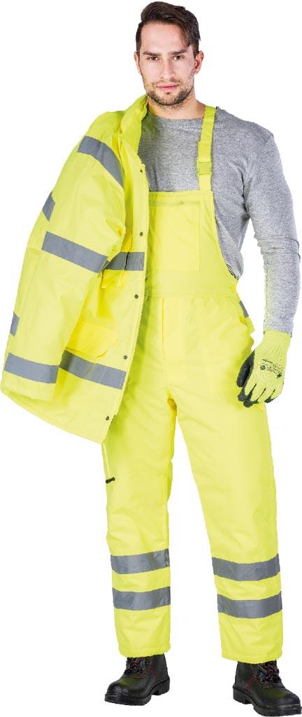 SPODNIE OCHRONNE OGRODNICZKI OCIEPLANE REIS S-VIS; ŻÓŁTY