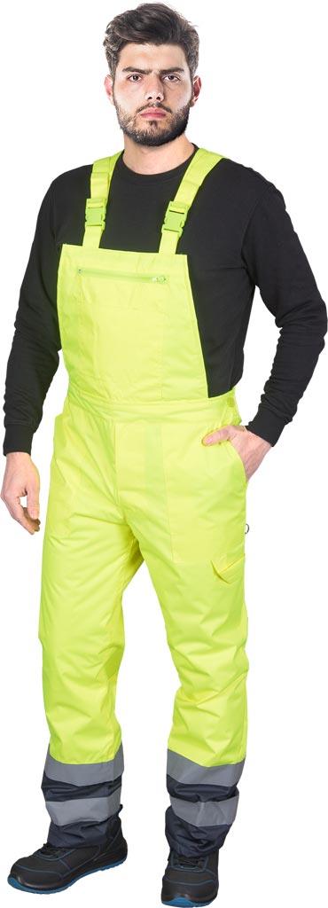 SPODNIE OCHRONNE OGRODNICZKI OCIEPLANE REIS BLUE-YELLOW-B; ŻÓŁTO-GRANATOWY