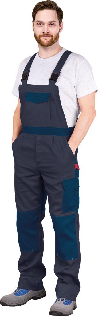 SPODNIE OCHRONNE OGRODNICZKI REIS BOMULL-B; CIEMNOSZARO-NIEBIESKI