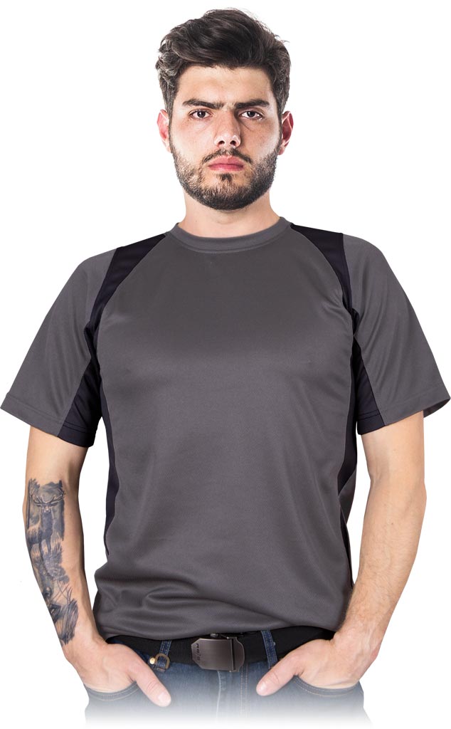 T-SHIRT MĘSKI REIS TSMODERN; SZARO-CZARNY