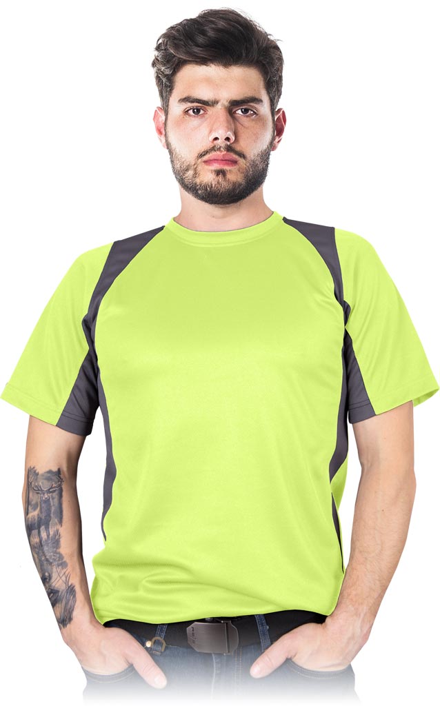 T-SHIRT MĘSKI REIS TSMODERN; ŻÓŁTO-SZARY