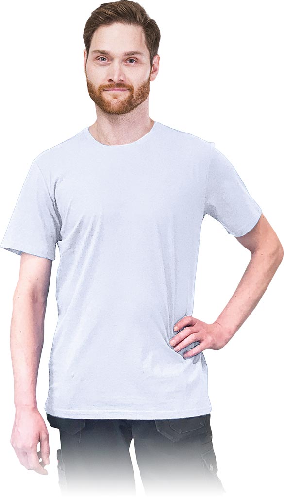 T-SHIRT MĘSKI REIS TSR-LONG; BIAŁY
