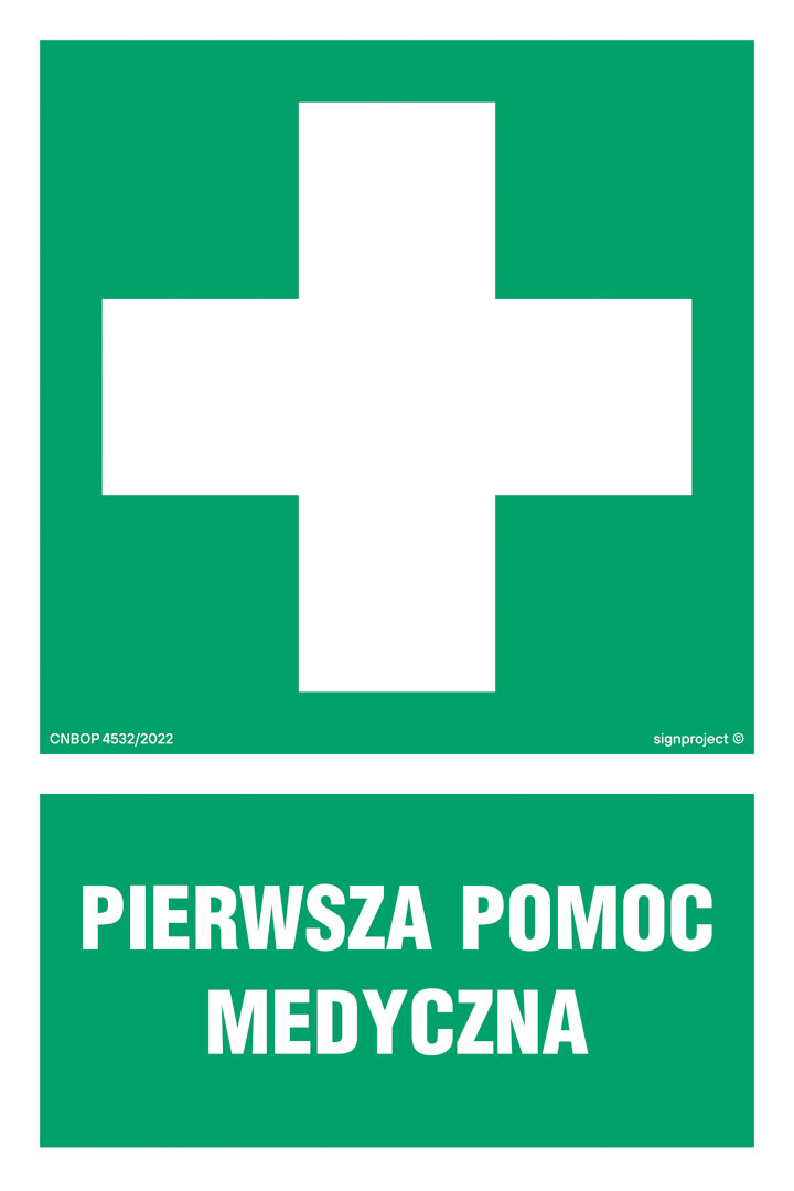 AF003 PIERWSZA POMOC MEDYCZNA, PN - PŁYTA PCV 1MM; (350X525MM)