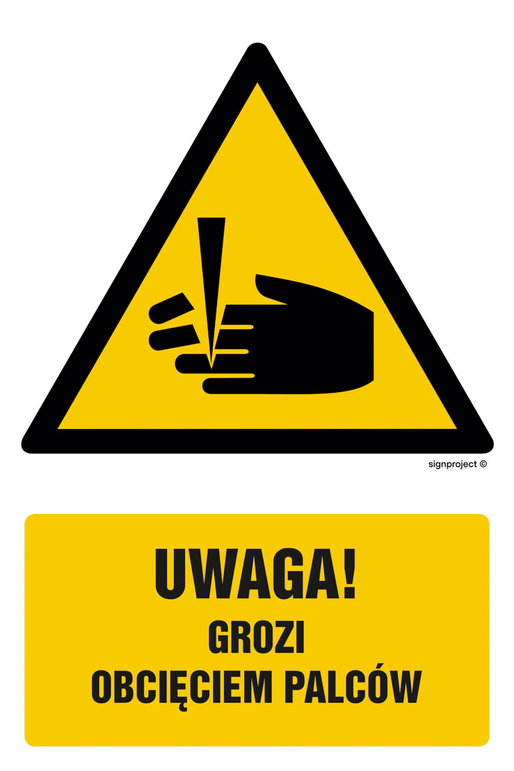 GF033 UWAGA- NIEBEZPIECZEŃSTWO OBCIĘCIA PALCÓW, TS - PŁYTA TD FOTOLUMINESCENCYJNA; (200X300MM)