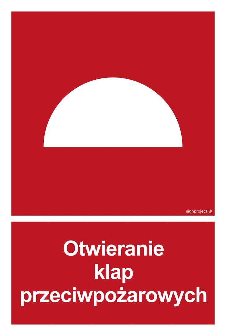 BB010 OTWIERANIE KLAP PRZECIWPOŻAROWYCH, FN - FOLIA SAMOPRZYLEPNA; (250X370MM)