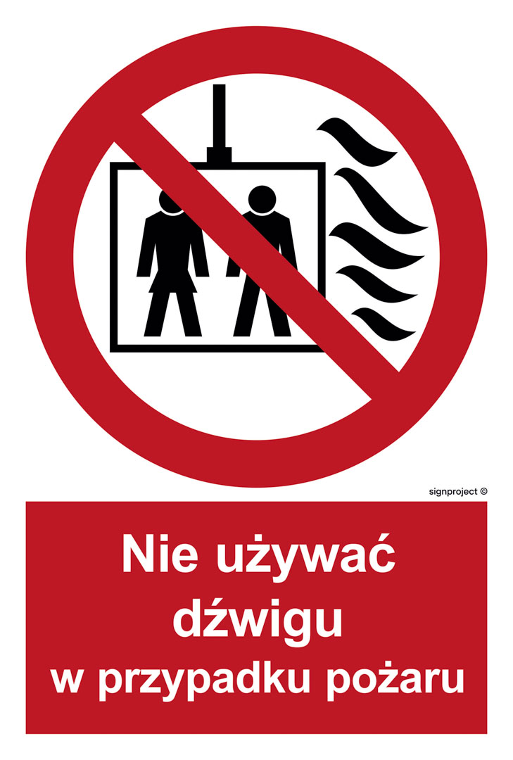 BB020 NIE UŻYWAĆ DŹWIGU W PRZYPADKU POŻARU, KS - FOLIA PODŁOGOWA FOTOLUMINESCENCYJNA; (100X148MM)