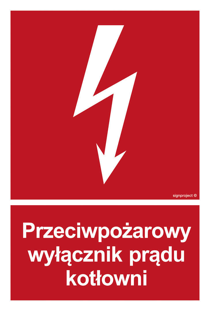 BB024 PRZECIWPOŻAROWY WYŁĄCZNIK PRĄDU KOTŁOWNI, TS - PŁYTA TD FOTOLUMINESCENCYJNA; (100X148MM)