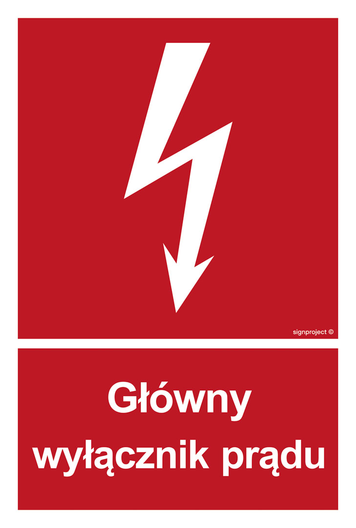 BC008 GŁÓWNY WYŁĄCZNIK PRĄDU, PN - PŁYTA PCV 1MM; (100X148MM)