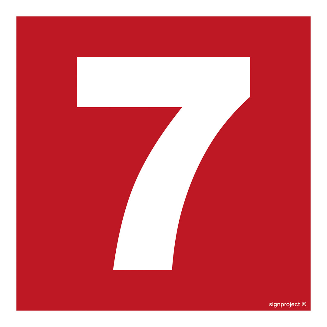 BC027 LICZBA 7, TS - PŁYTA TD FOTOLUMINESCENCYJNA; (200X200MM)
