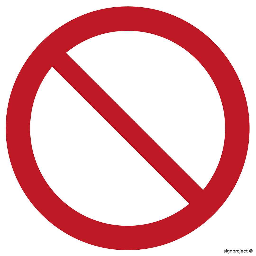 GA001 OGÓLNY ZNAK ZAKAZU, TS - PŁYTA TD FOTOLUMINESCENCYJNA; (500X500MM)