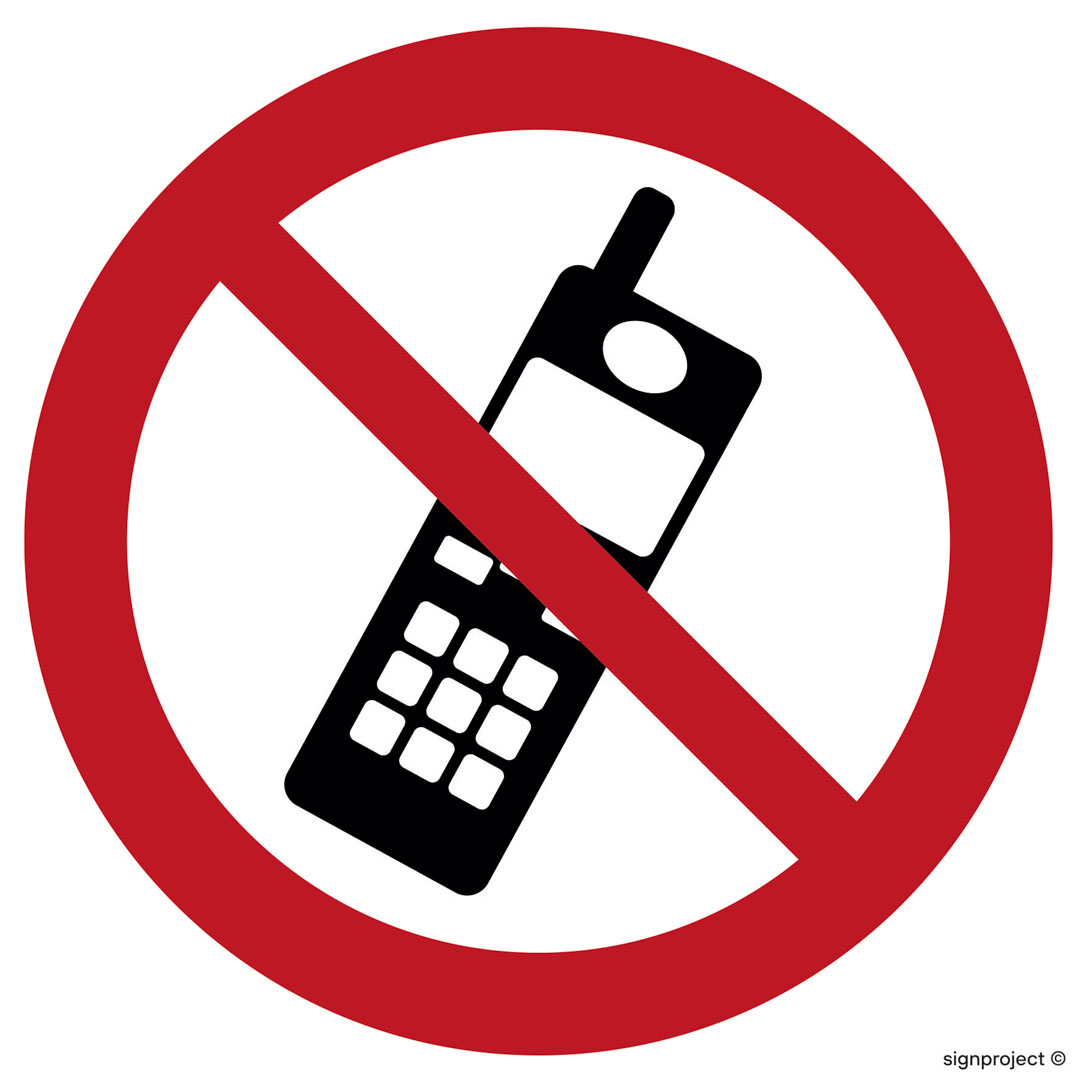 GB017 ZAKAZ UŻYWANIA TELEFONÓW KOMÓRKOWYCH, PN - PŁYTA PCV 1MM; (150X150MM)