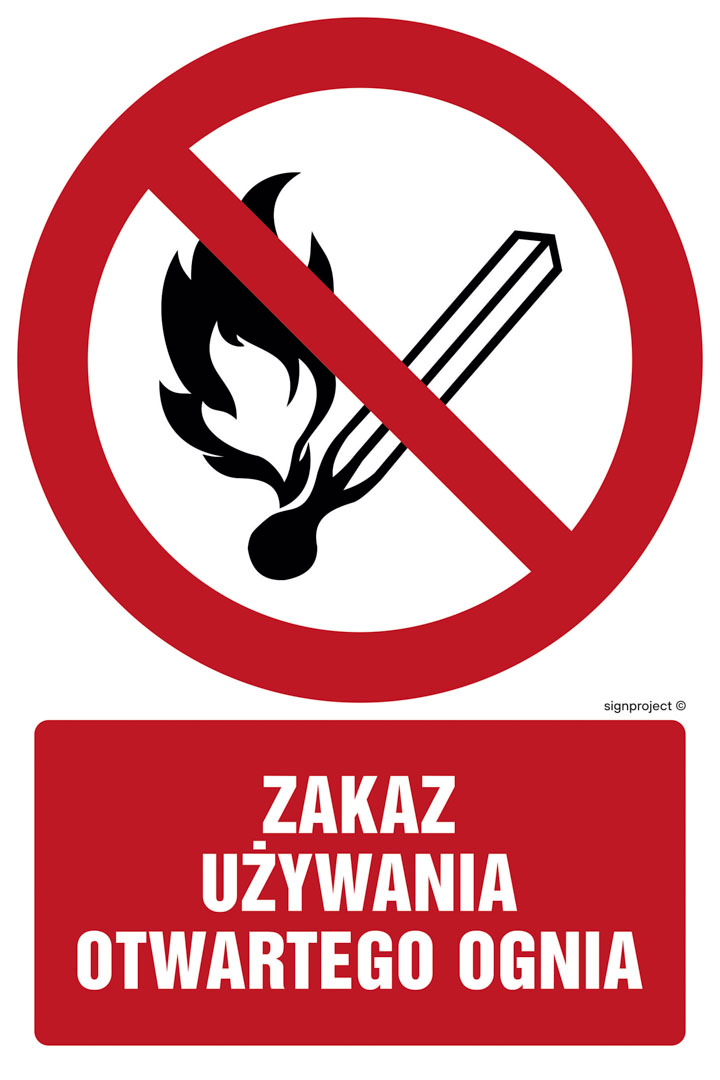 GC037 ZAKAZ UŻYWANIA OTWARTEGO OGNIA, TS - PŁYTA TD FOTOLUMINESCENCYJNA; (200X300MM)
