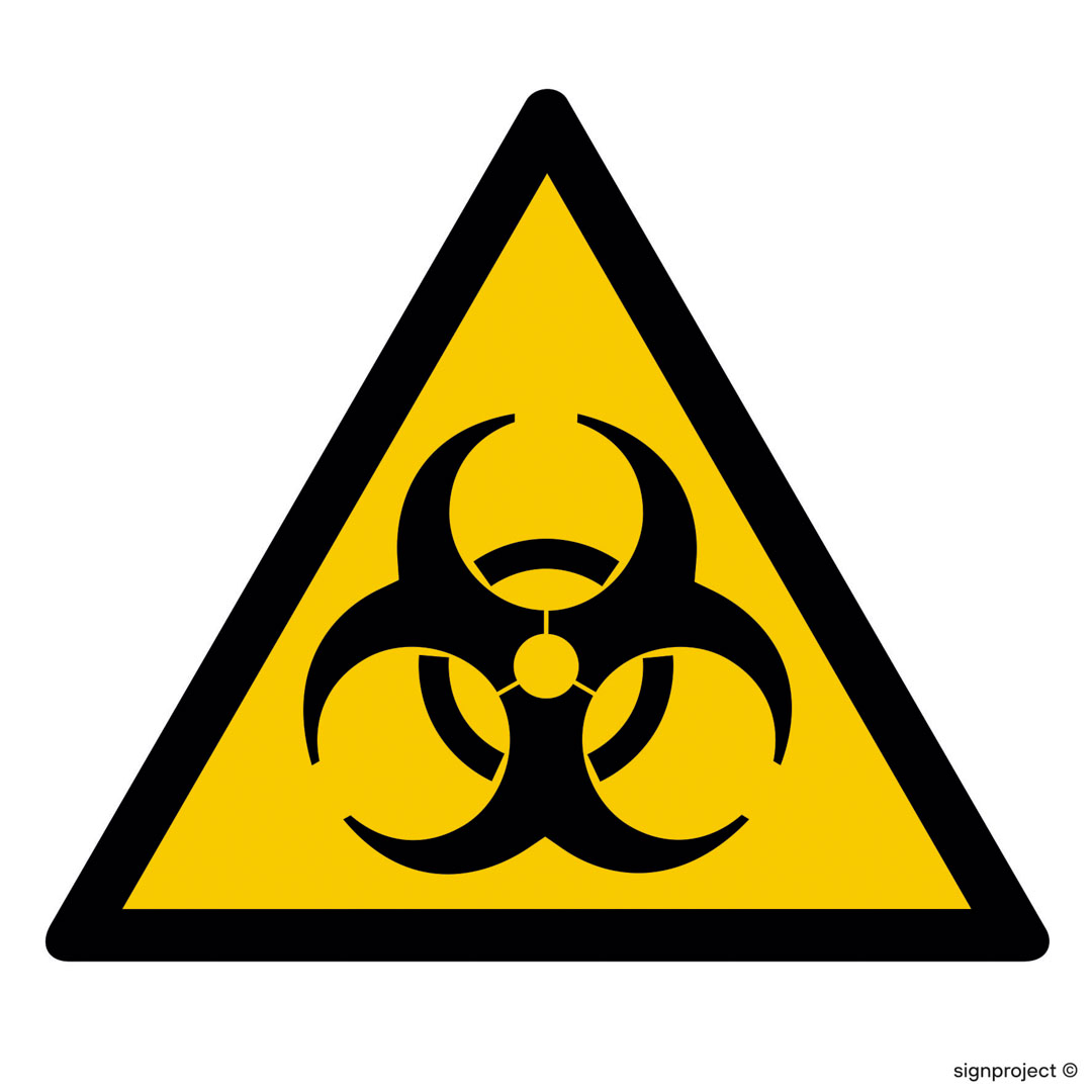 GD009 OSTRZEŻENIE PRZED SKAŻENIAMI BIOLOGICZNYMI, PN - PŁYTA PCV 1MM; (350X350MM)