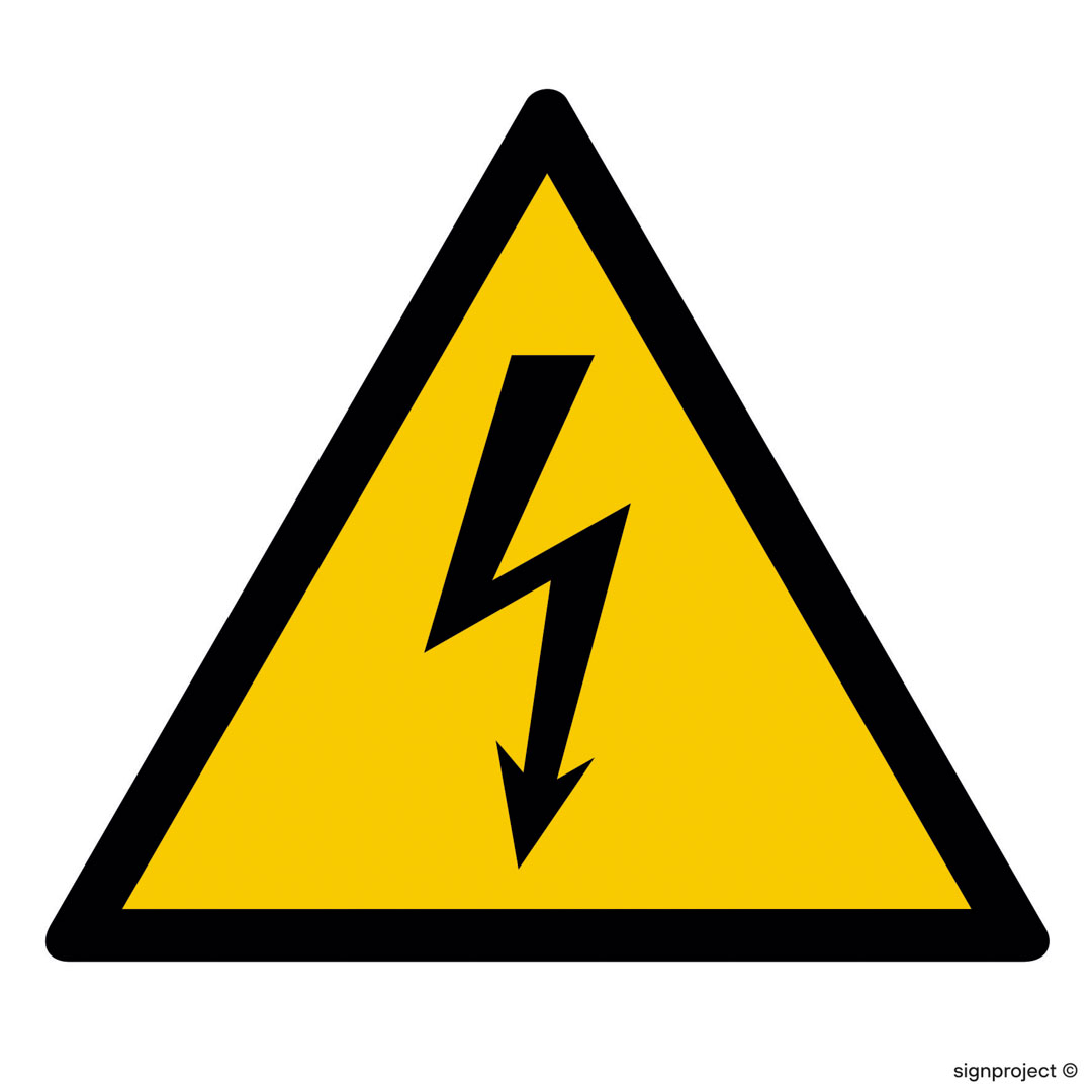 GD012 OSTRZEŻENIE PRZED NAPIĘCIEM ELEKTRYCZNYM, TS - PŁYTA TD FOTOLUMINESCENCYJNA; (200X200MM)