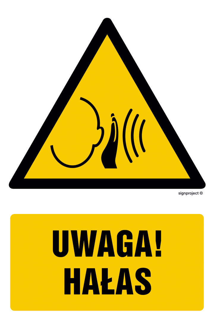GF071 UWAGA! HAŁAS, PN - PŁYTA PCV 1MM; (150X225MM)