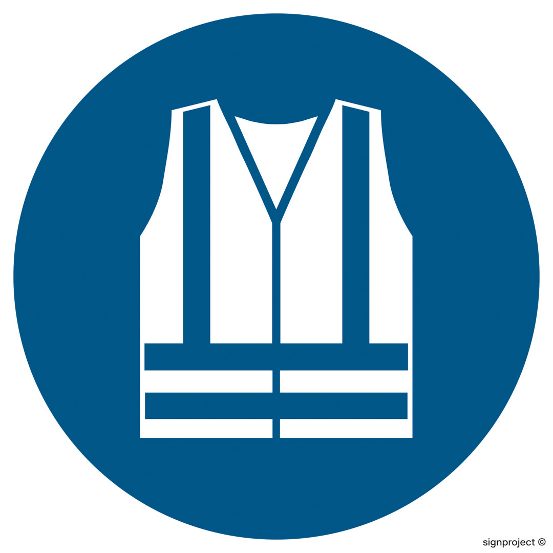 GJ015 NAKAZ STOSOWANIA KAMIZELKI ODBLASKOWEJ, KN - FOLIA PODŁOGOWA NIEŚWIECĄCA; (250X250MM)