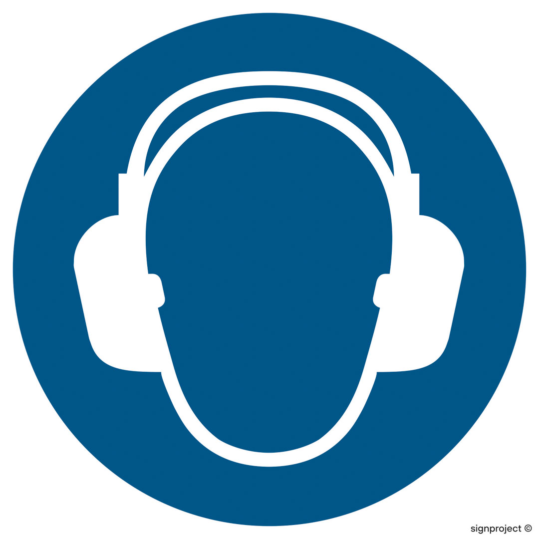 GJ003 NAKAZ STOSOWANIA OCHRONY SŁUCHU, TS - PŁYTA TD FOTOLUMINESCENCYJNA; (200X200MM)