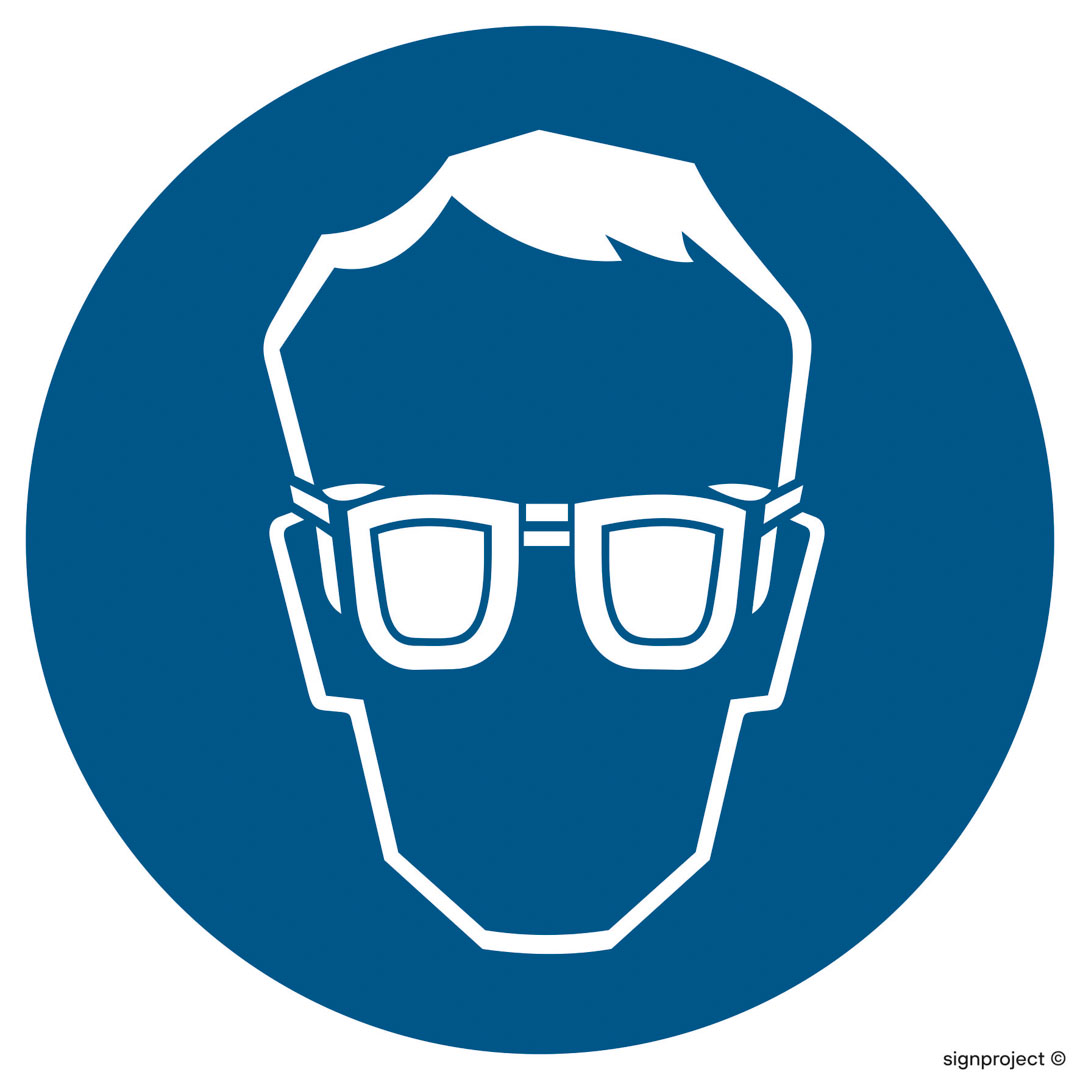 GK011 NAKAZ STOSOWANIA OCHRONY OCZU, FN - FOLIA SAMOPRZYLEPNA; (150X150MM)