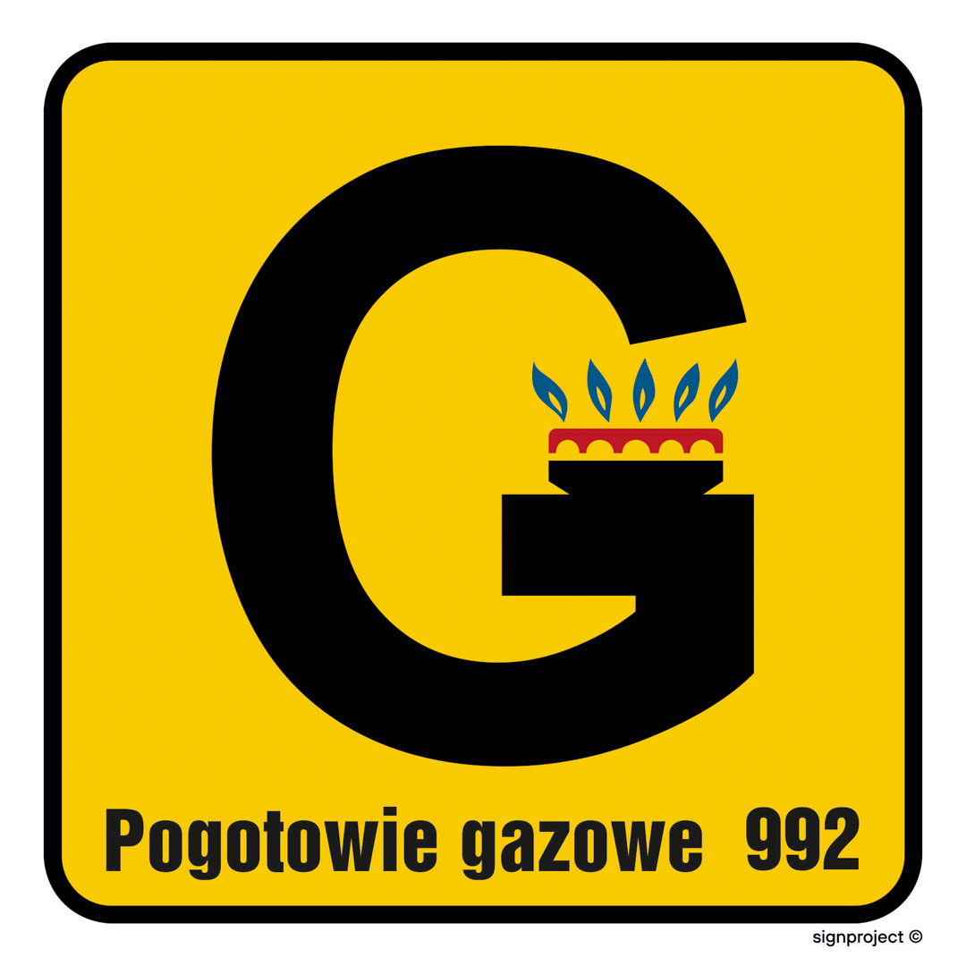 JD060 POGOTOWIE GAZOWE, FN - FOLIA SAMOPRZYLEPNA; (100X100MM)