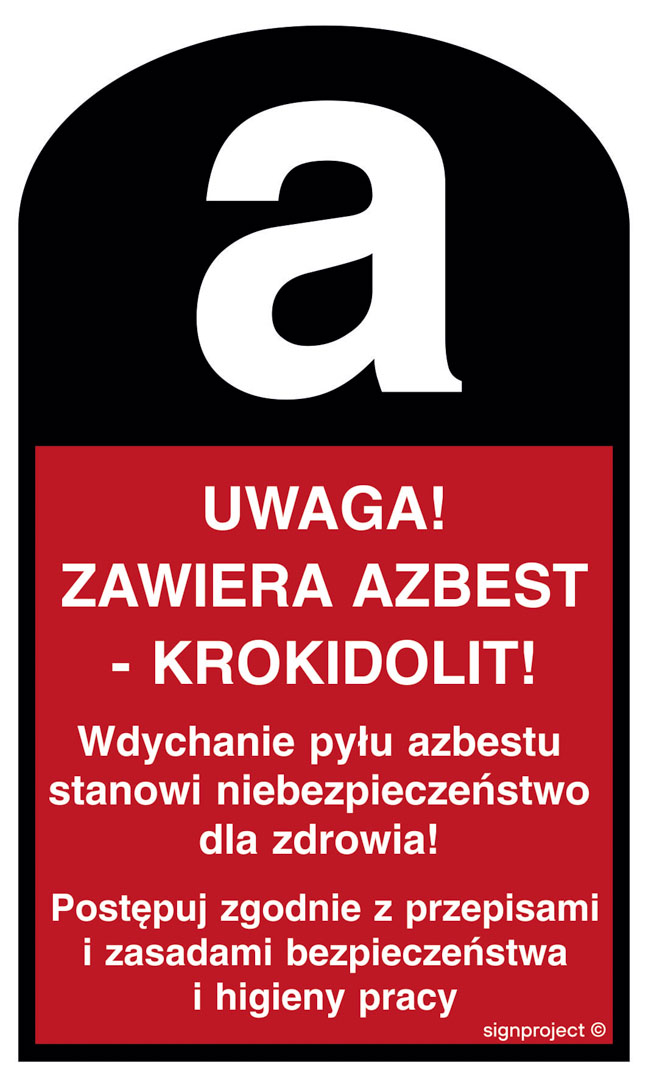 LC001 UWAGA! ZAWIERA AZBEST - KROKIDOLIT - ARKUSZ 6 NAKLEJEK, FN - FOLIA SAMOPRZYLEPNA; (60X100MM)