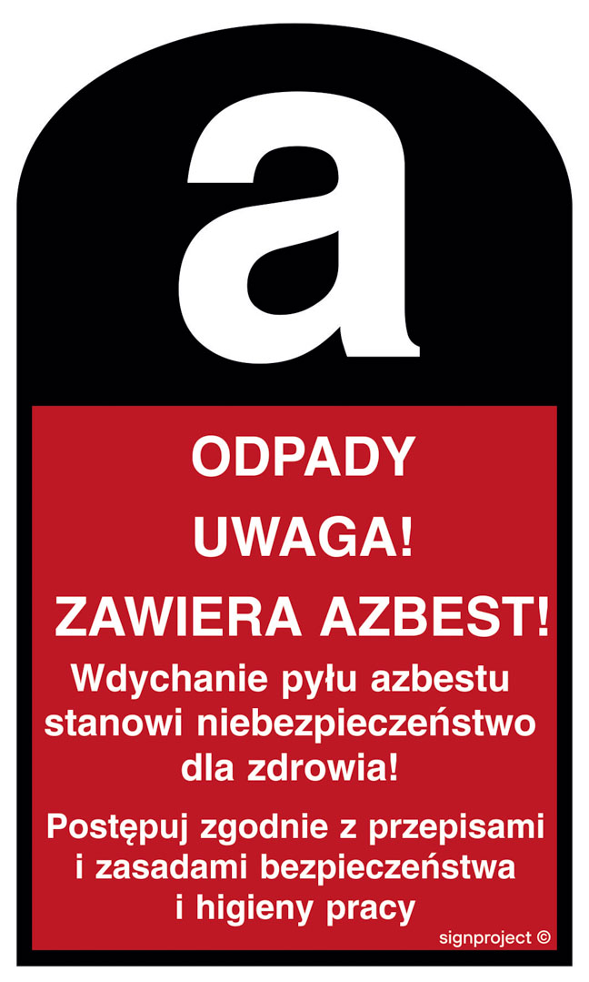 LC004 UWAGA! ZAWIERA AZBEST - ARKUSZ 6 NAKLEJEK, FN - FOLIA SAMOPRZYLEPNA; (60X100MM)