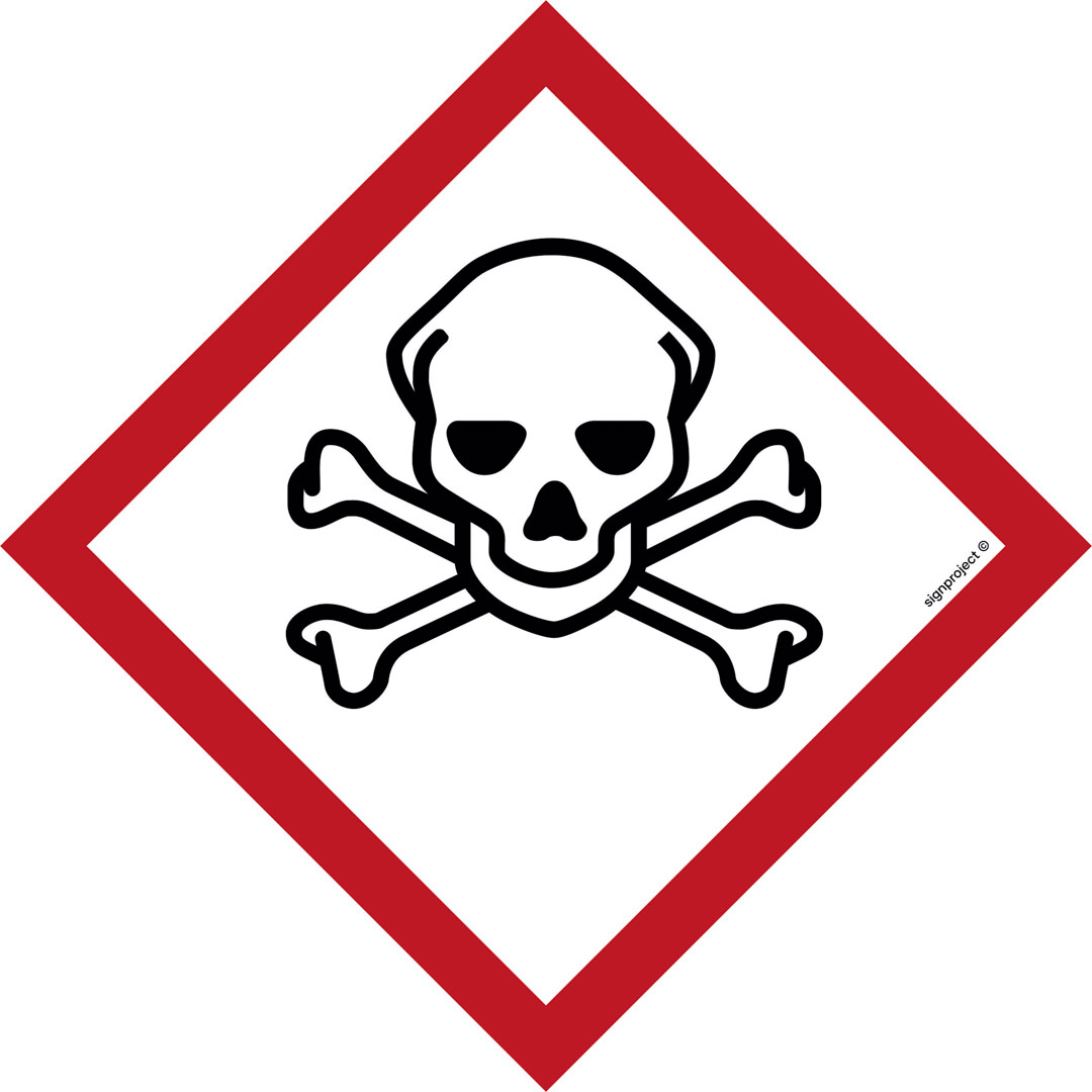 LD006 PRODUKT BARDZO TOKSYCZNY, FN - FOLIA SAMOPRZYLEPNA; (150X150MM)