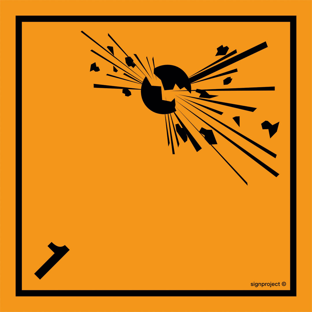 MB001 MATERIAŁY I PRZEDMIOTY WYBUCHOWE KLASA 1, FN - FOLIA SAMOPRZYLEPNA; (150X150MM)