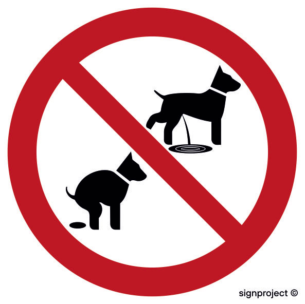 NC028 ZAKAZ WYPROWADZANIA PSÓW, PN - PŁYTA PCV 1MM; (200X200MM)