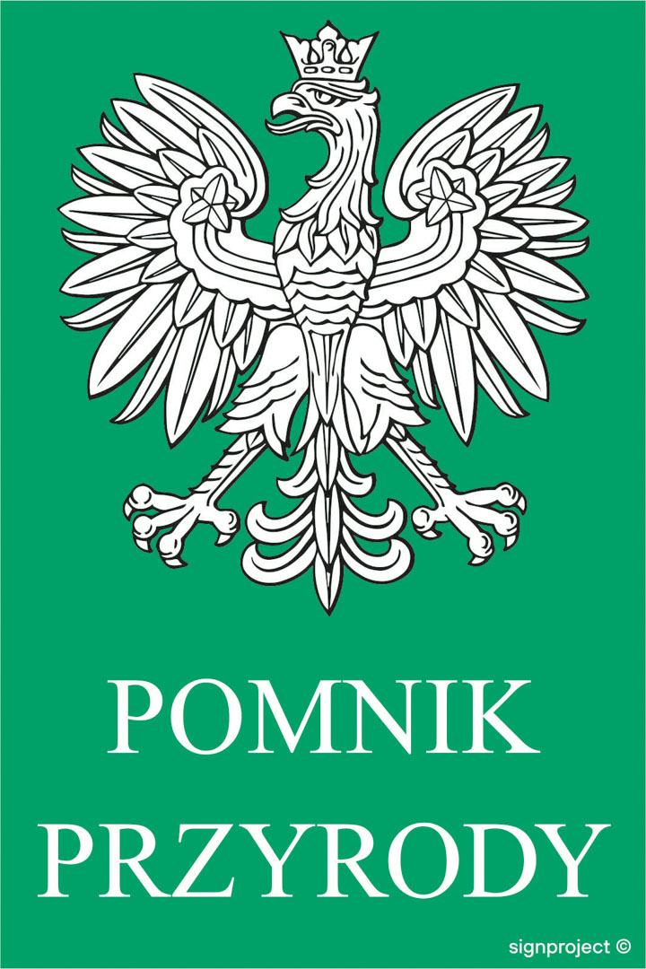 OB016 POMNIK PRZYRODY, ON - BLACHA OCYNK; (90X135MM)