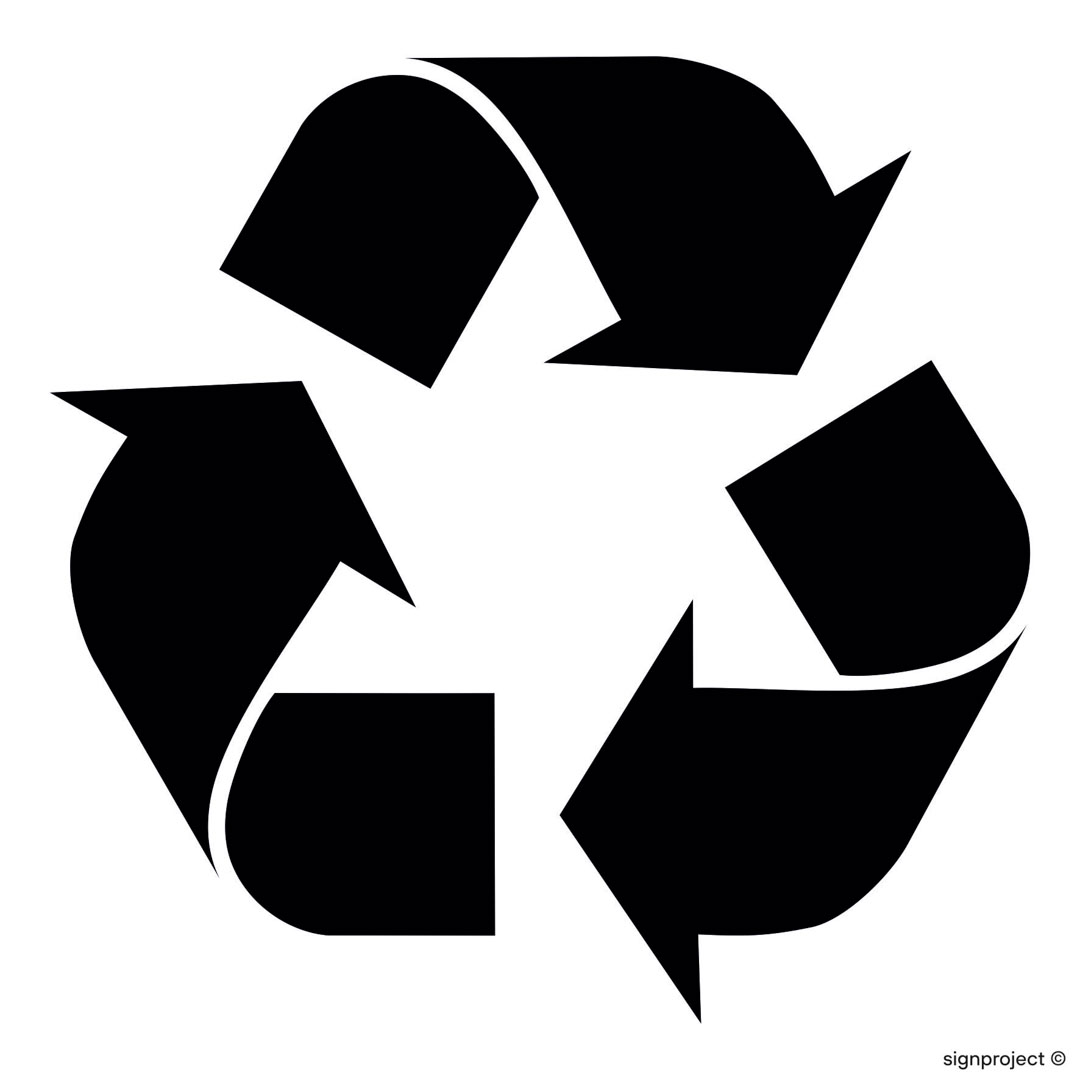 OD107 ETYKIETA NA POJEMNIKI NA ODPADY RECYCLING, FN - FOLIA SAMOPRZYLEPNA; (100X100MM)