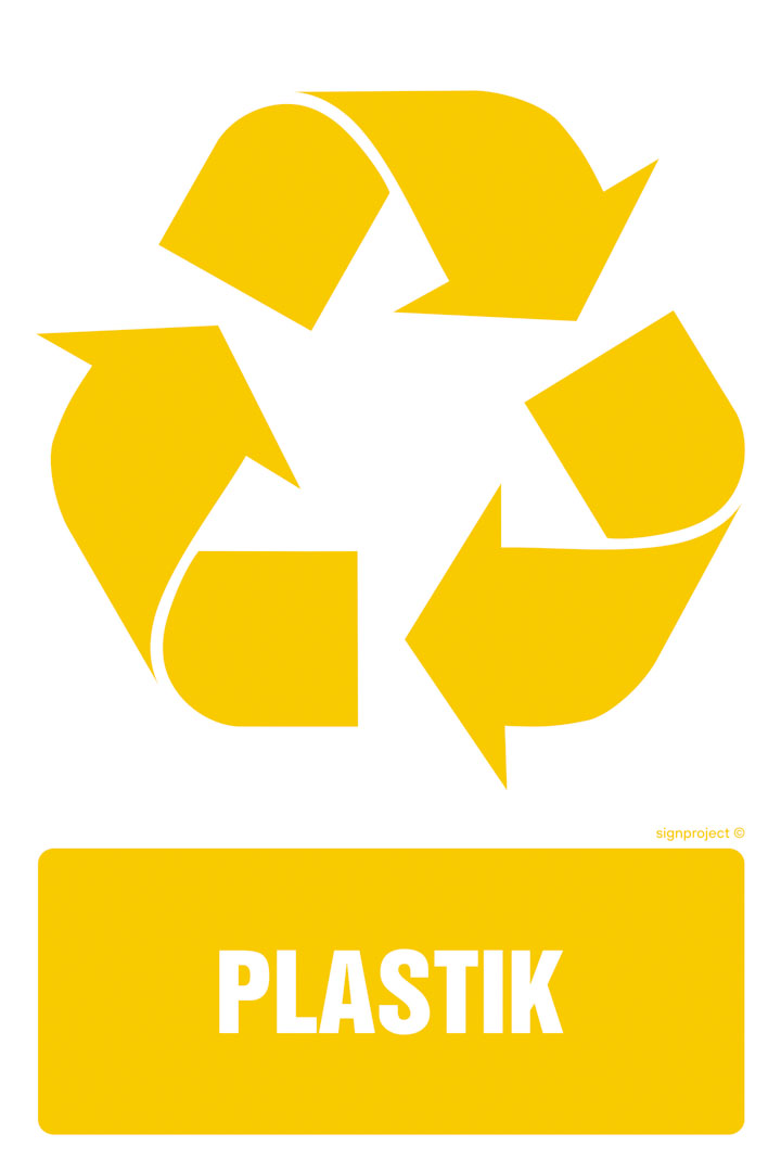 OD116 ETYKIETA NA POJEMNIKI NA ODPADY PLASTIK, FN - FOLIA SAMOPRZYLEPNA; (100X150MM)