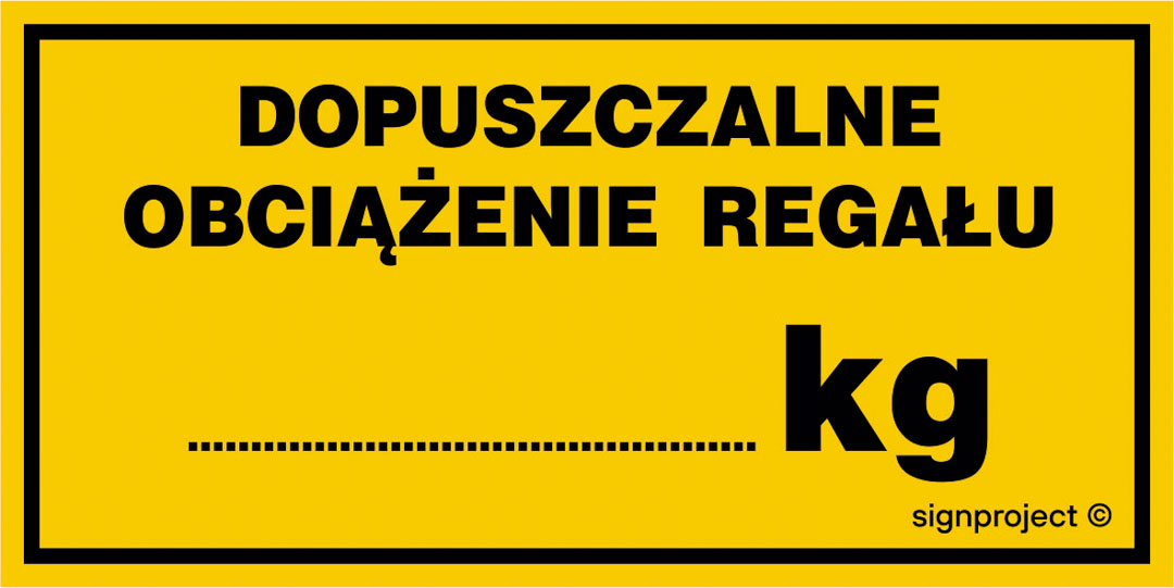 NC095 DOPUSZCZALNE OBCIĄŻENIE REGAŁU ....... KG, FN - FOLIA SAMOPRZYLEPNA; (200X100MM)