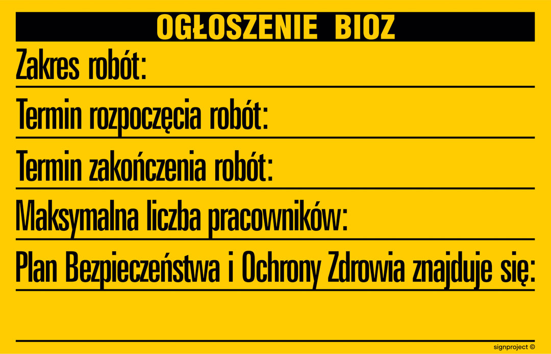 OA089 TABLICA BUDOWLANA 