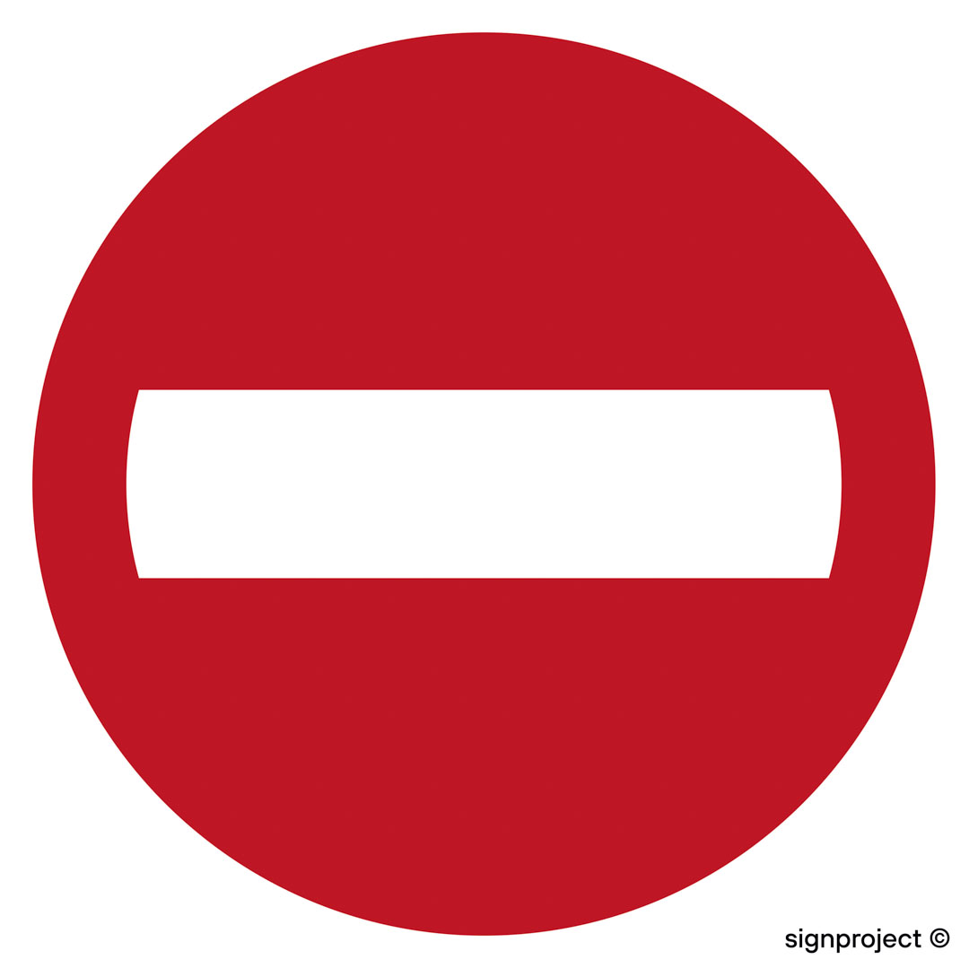 SA001 ZAKAZ WJAZDU, PO - PŁYTA PCV 1MM OSBLASKOWA; (300X300MM)