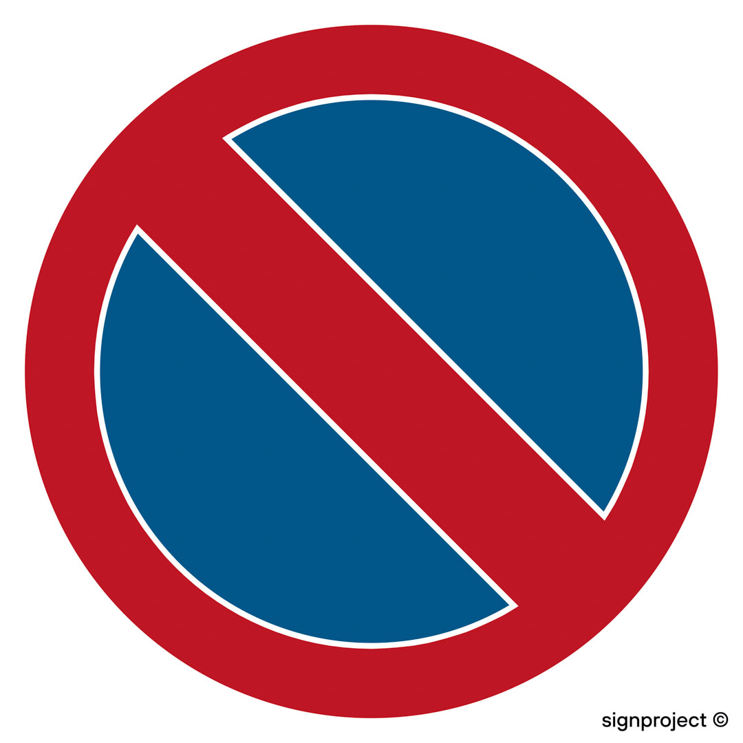 SA008 ZAKAZ POSTOJU, FO - FOLIA ODBLASKOWA; (300X300MM)