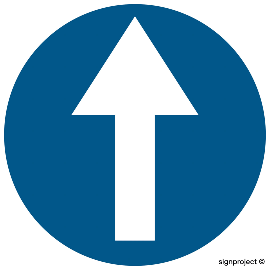 SA019 NAKAZ JAZDY PROSTO PRZEZ SKRZYŻOWANIE, FO - FOLIA ODBLASKOWA; (600X600MM)