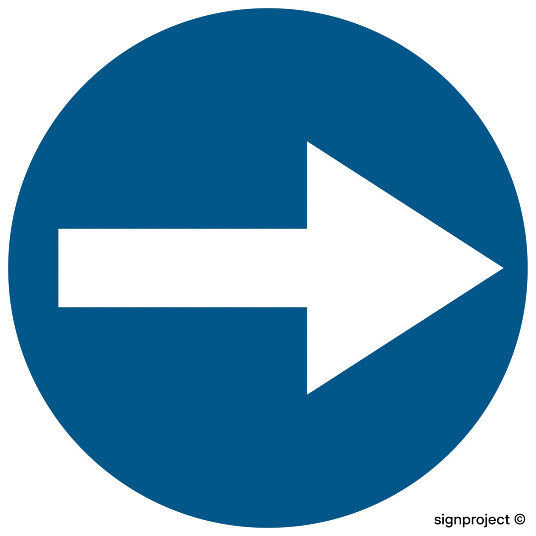 SA020 NAKAZ JAZDY W PRAWO (SKRĘCANIE PRZED ZNAKIEM), FO - FOLIA ODBLASKOWA; (600X600MM)