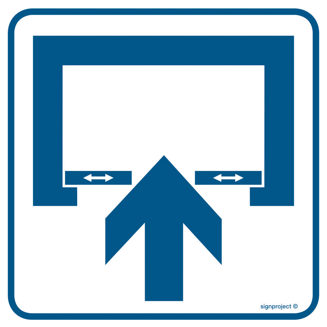 RA069 UWAGA! DRZWI OTWIERANE AUTOMATYCZNIE, FN - FOLIA SAMOPRZYLEPNA; (300X300MM)