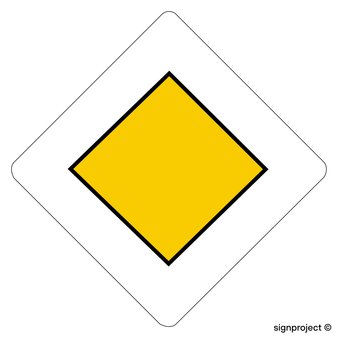 SA055 DROGA Z PIERWSZEŃSTWEM PRZEJAZDU, PN - PŁYTA PCV 1MM; (600X600MM)