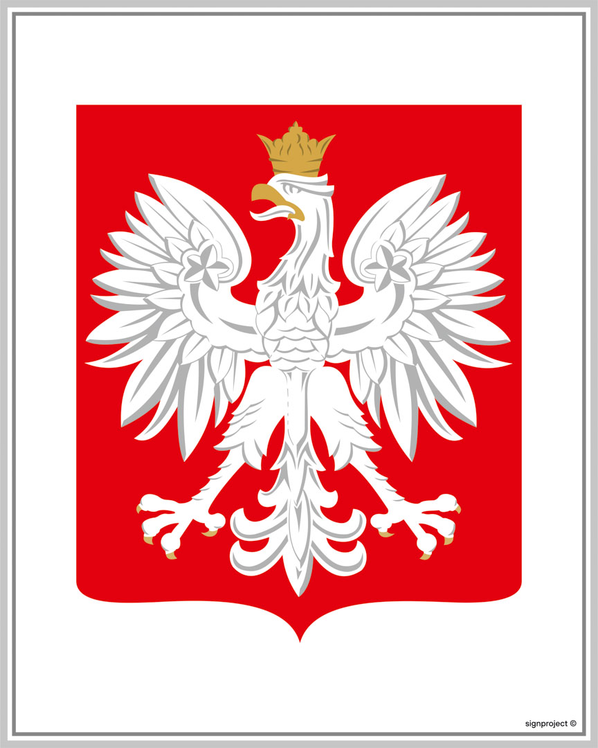 UA001 GODŁO POLSKI, PN - PŁYTA PCV 1MM; (400X500MM)