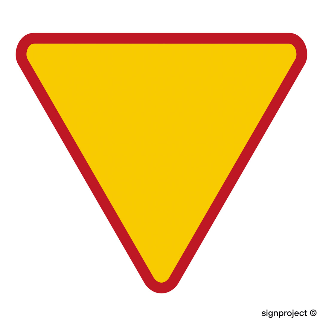 SA036 USTĄP PIERWSZEŃSTWA PRZEJAZDU, PO - PŁYTA PCV 1MM OSBLASKOWA; (600X600MM)